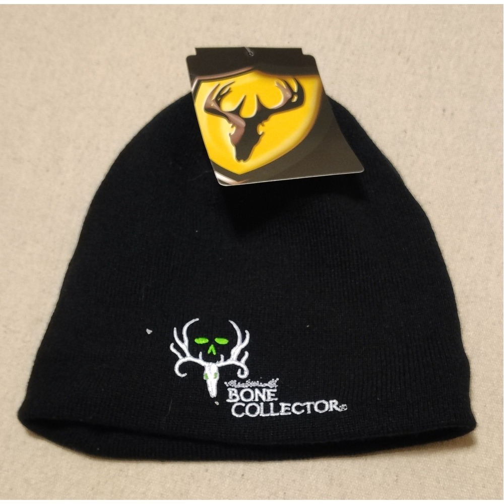 Scent Blocker Bone Collector Beanie Hat Black Fleece Lined Hunting Skull Logo